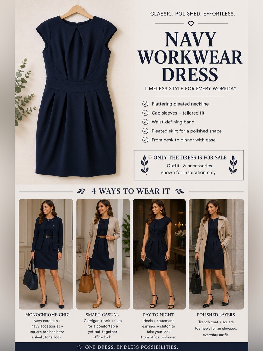 Dorothy Perkins Navy Pleated Waist Sheath Dress Cap Sleeve Cocktail Workwear